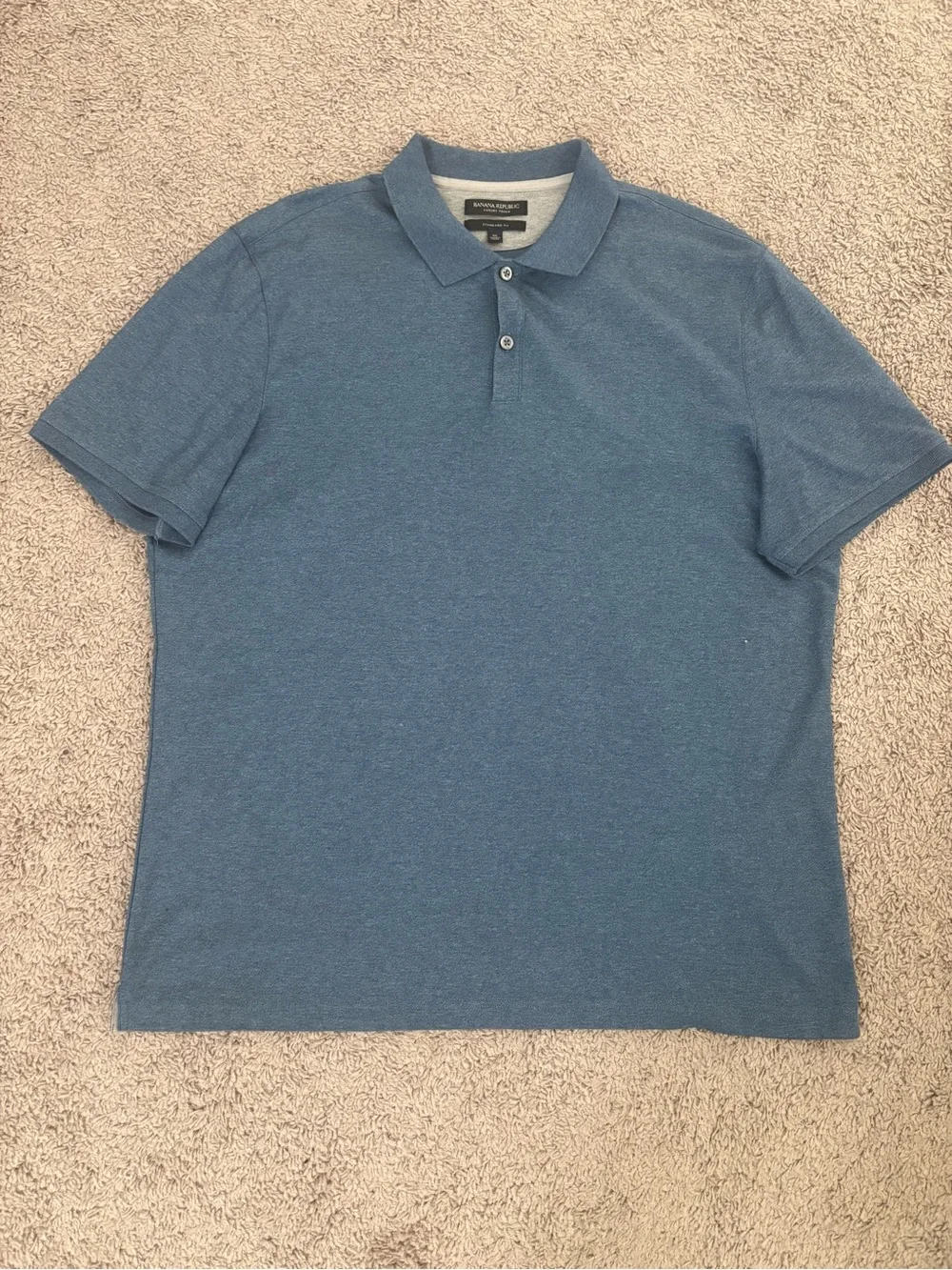Banana Republic Men's Heathered Blue Polo Shirt